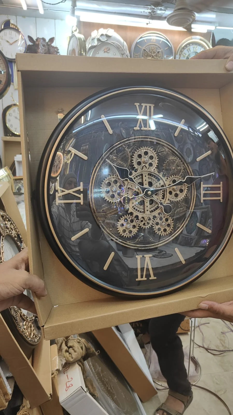 Steampunk Gear Wall Clock - Black & Gold - The clock Factory - Wall Clock 16 inch - Wall Clock, Gear Clock, Steampunk - Image 5