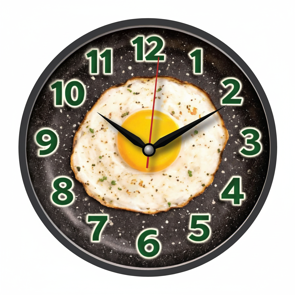 The clock Factory tcfkitchen Fried Egg Kitchen Wall Clock - The clock Factory - Wall Clock - ["Novelty", "Kitchen Decor", "Analog" - Image 2