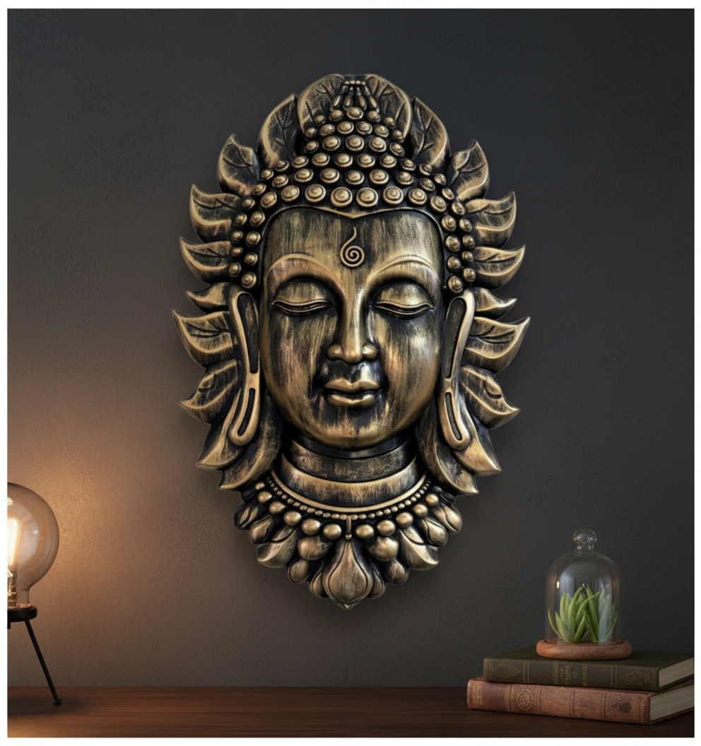 Sizzero BuddhaFace - Sizzero BuddhaFace-golden - Premium Wall Art 