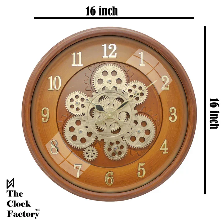 Matiz 1487 16-inch Industrial Steampunk Wall Clock with Exposed Gears - The clock Factory - Wall Clock - ["Industrial Steampunk", "Home Decor", "Exposed Gear Mechanism" - Image 5