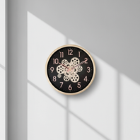 Capital 222 Decorative Gear Wall Clock - Black Dial with Rose Gold Accents & Champagne Frame - capital - Wall Clock  - ["Modern Industrial", "Home Decor", "Decorative Gears" - Image 7