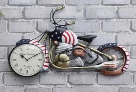 Vintage American Motorcycle Wall Clock - Patriotic Decor - The clock Factory - Wall Clock 29 inch - Motorcycle Clock, Wall Decor, Vintage Style - Image 5