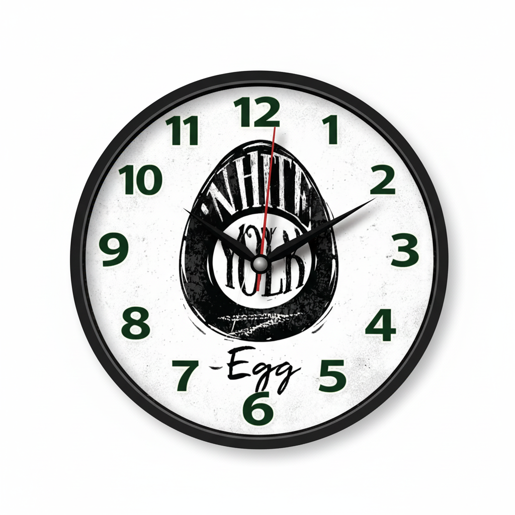 The clock Factory tcfkitchen2 'White Yolk Egg' Novelty Kitchen Wall Clock - The clock Factory tcfkitchen2-eggwhite