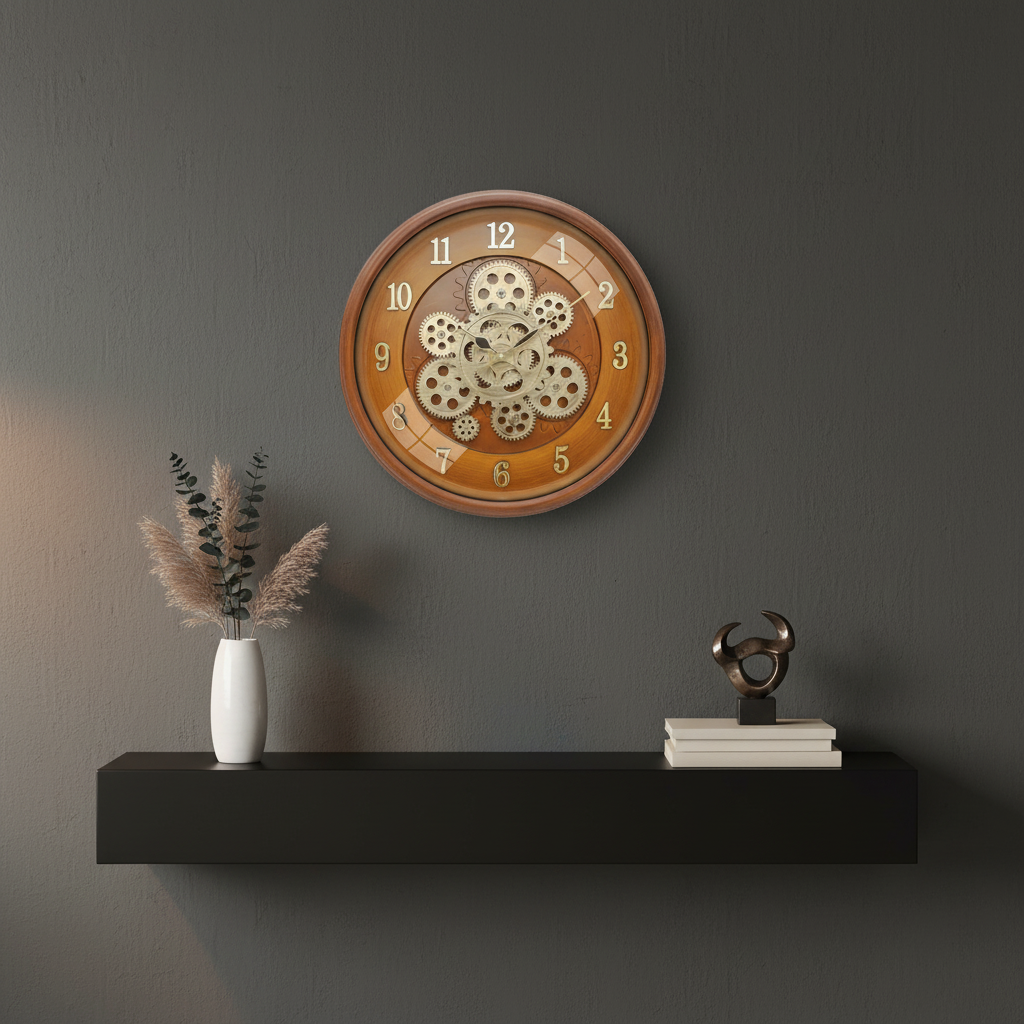 Matiz 1487 16-inch Industrial Steampunk Wall Clock with Exposed Gears - The clock Factory - Wall Clock - ["Industrial Steampunk", "Home Decor", "Exposed Gear Mechanism" - Image 4