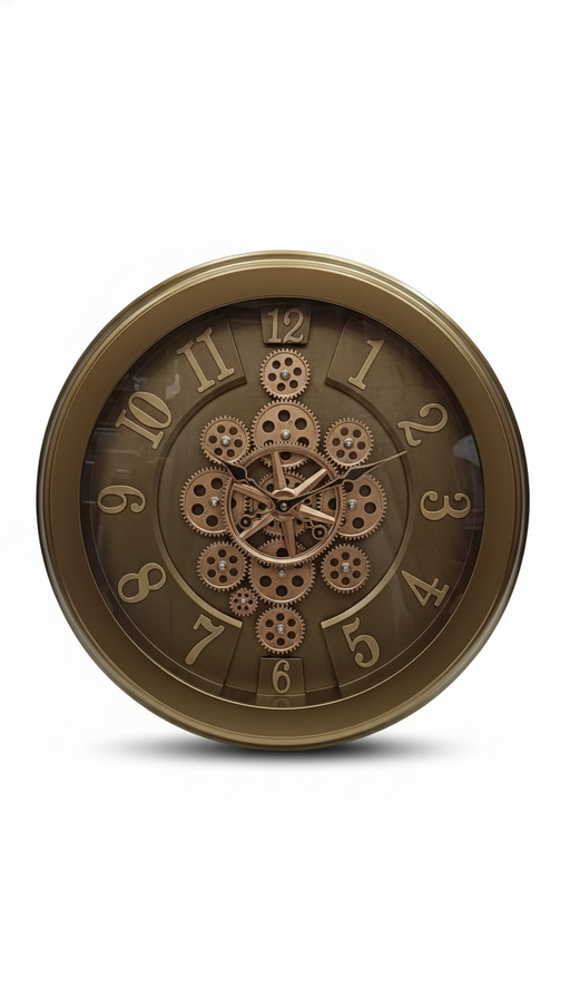Steampunk Bronze Copper Wall Clock With Decorative Gears
