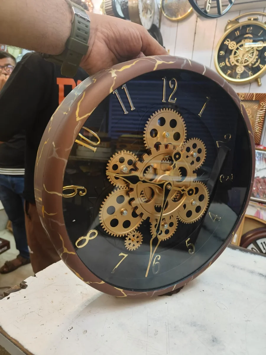 Sapna 3421 Gear Wall Clock - Brown & Gold - Sapna - Wall Clock 14 inch - Wall Clock, Gear Clock, Steampunk Clock - Image 5