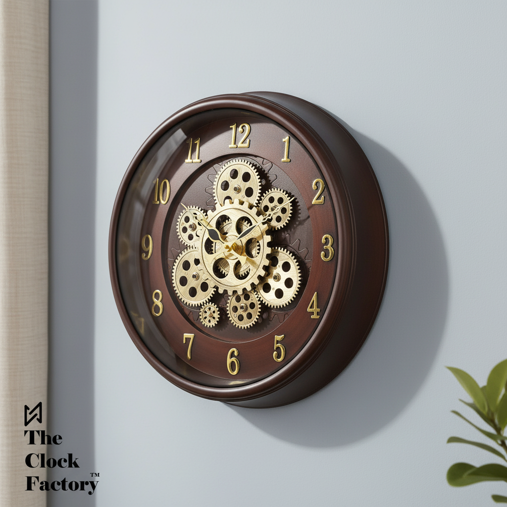 Matiz 1487 16-inch Industrial Steampunk Wall Clock with Exposed Gears - Decor 4