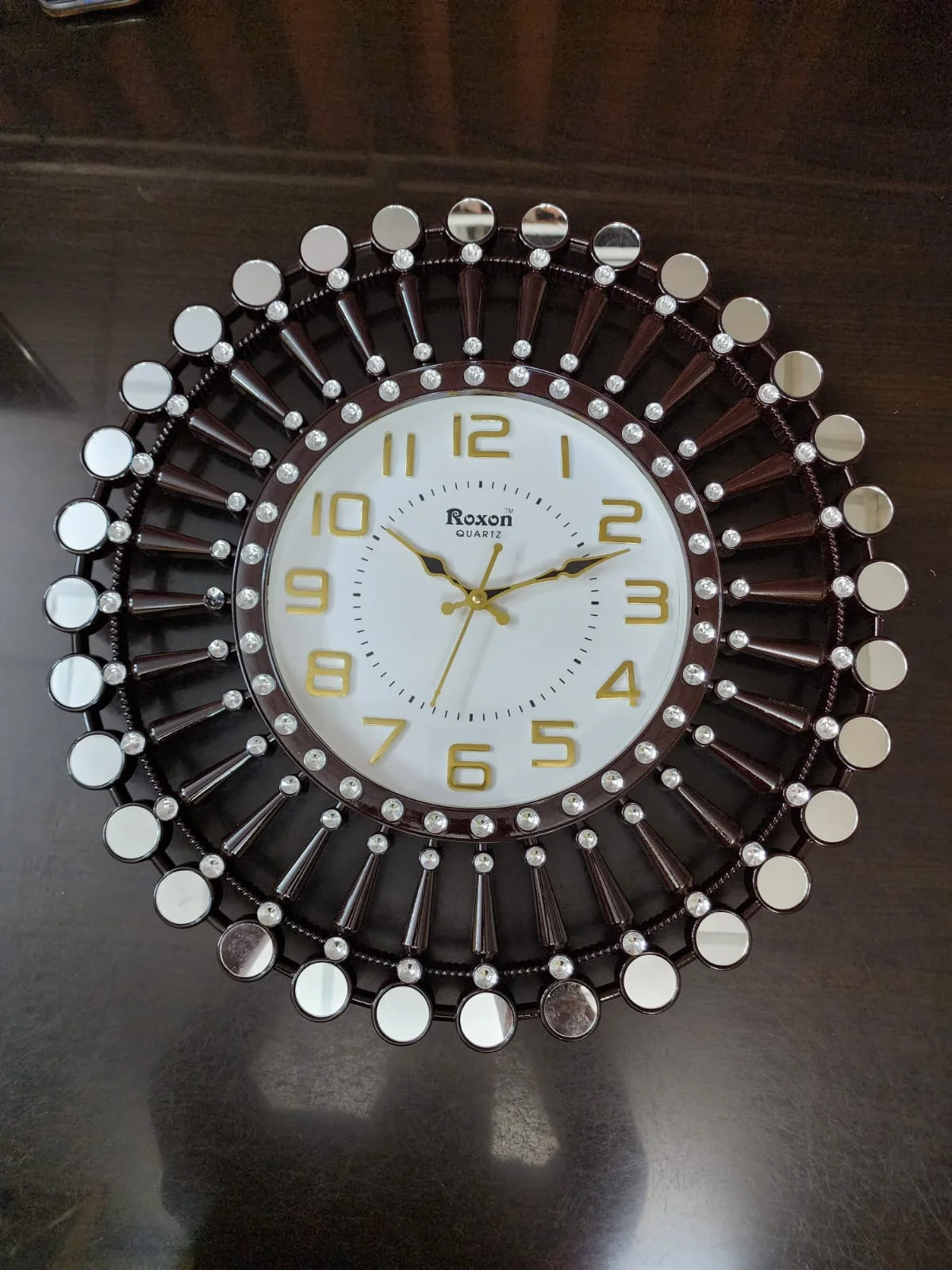 Roxon 999 Gold Mirror Wall Clock - Roxon - Wall Clock 20 inch - Wall Clock, Gold Clock, Mirror Clock - Image 5