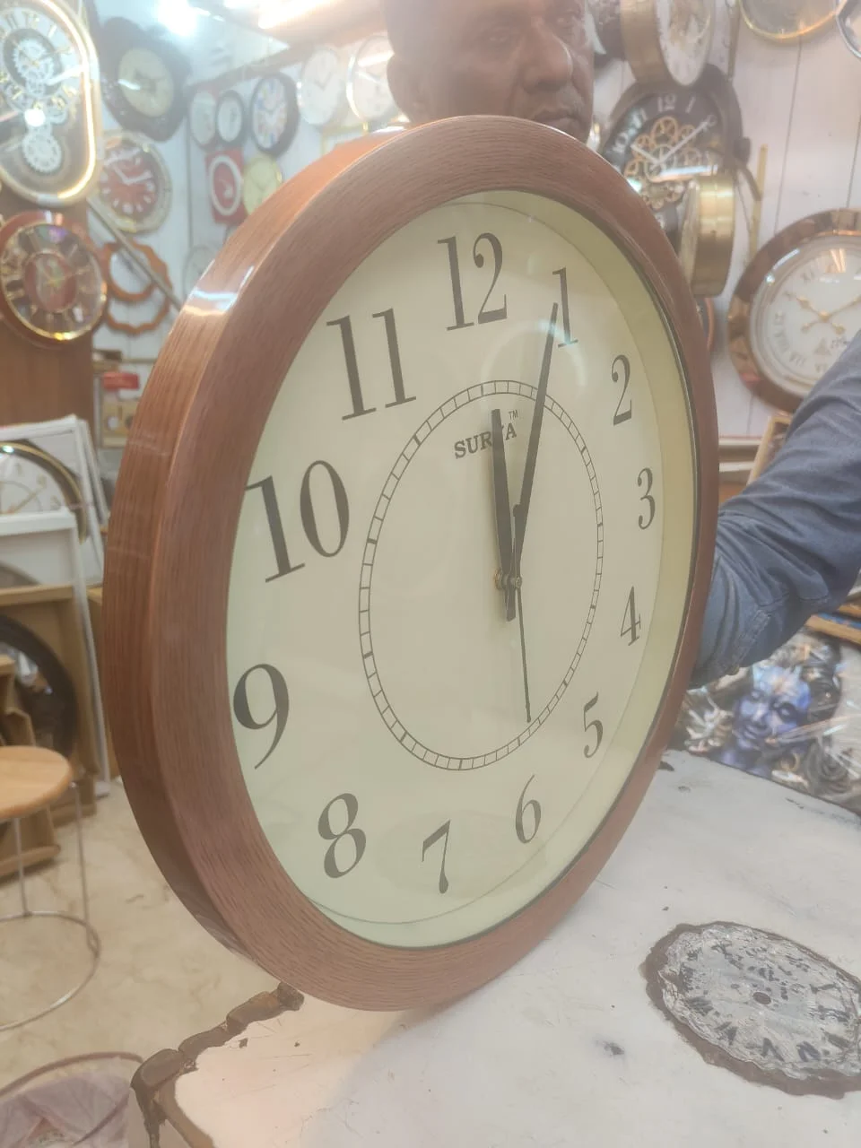 Surya s319 Wooden Wall Clock - Elegant Home Decor - Surya - Wall Clock 15 inch - Wall Clock, Wooden Clock, Home Decor - Image 5