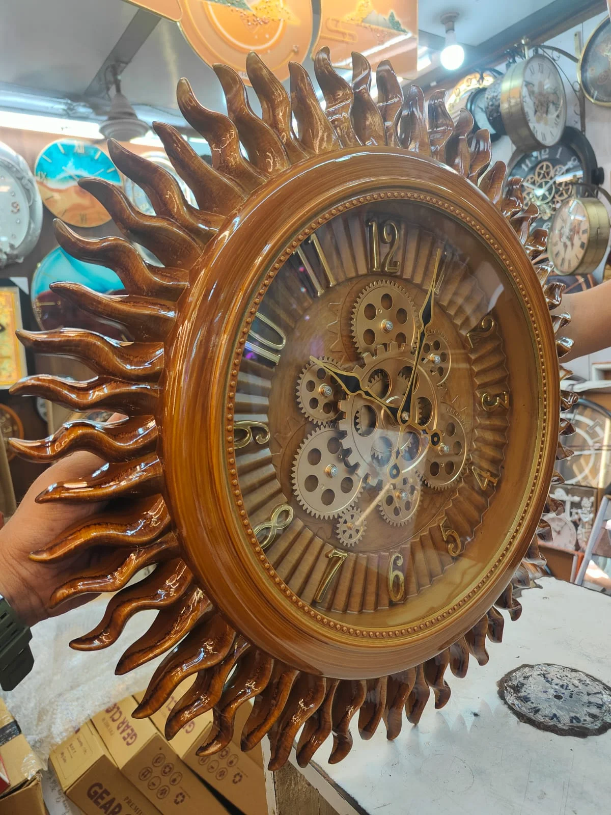 Sapna 3361 Sunburst Gear Wall Clock - Sapna - Wall Clock 22 inch - Wall Clock,  Gear Clock,  Sunburst Clock - Image 7