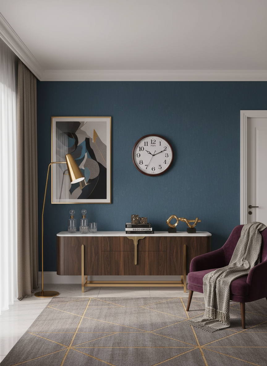 Aviva 040 Classic Round Wall Clock with Quartz Movement, Matte Brown Frame - Aviva - Wall Clock - ["Classic Style", "Home Decor", "Analog Display" - Image 6