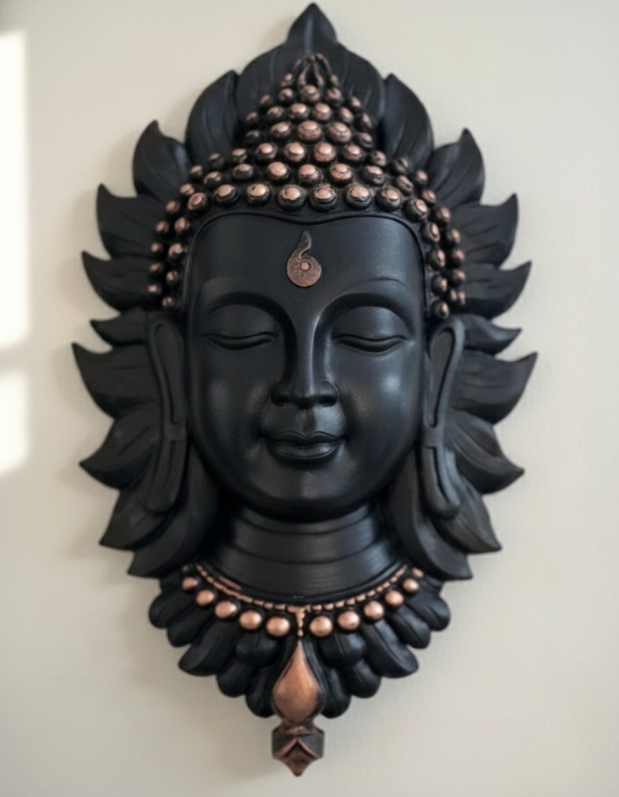 Sizzero BuddhaFace - Sizzero BuddhaFace-blackcopper - Premium Wall Art 