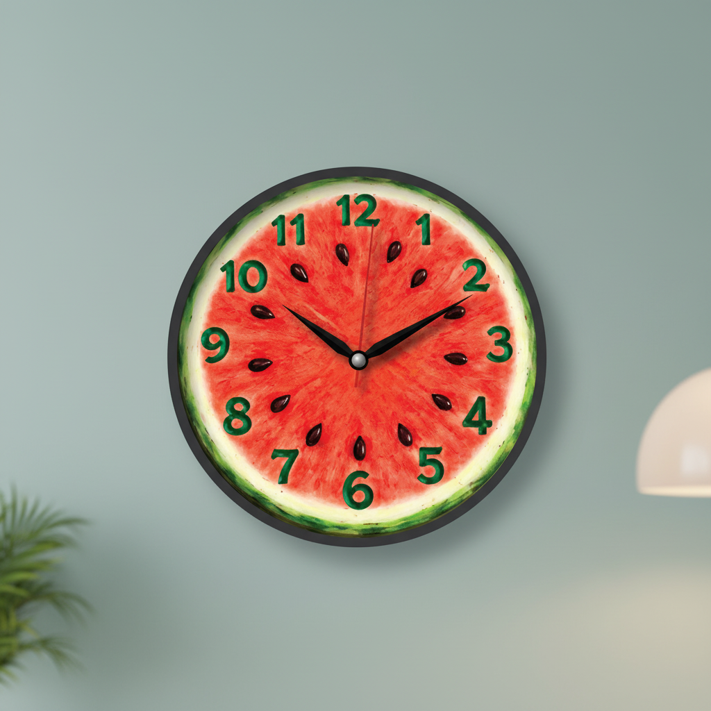 The clock Factory Watermelon Slice Wall Clock - tcfkitchen - The clock Factory tcfkitchen-watermelon