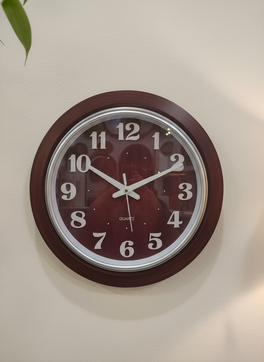 President OfficeClock Dark Brown Wood Grain Analog Wall Clock - President OfficeClock-Wooden - Premium Wall Clock