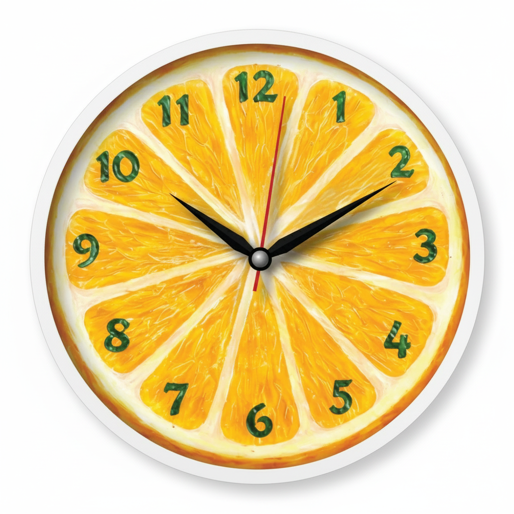 Vibrant Orange Slice Kitchen Wall Clock