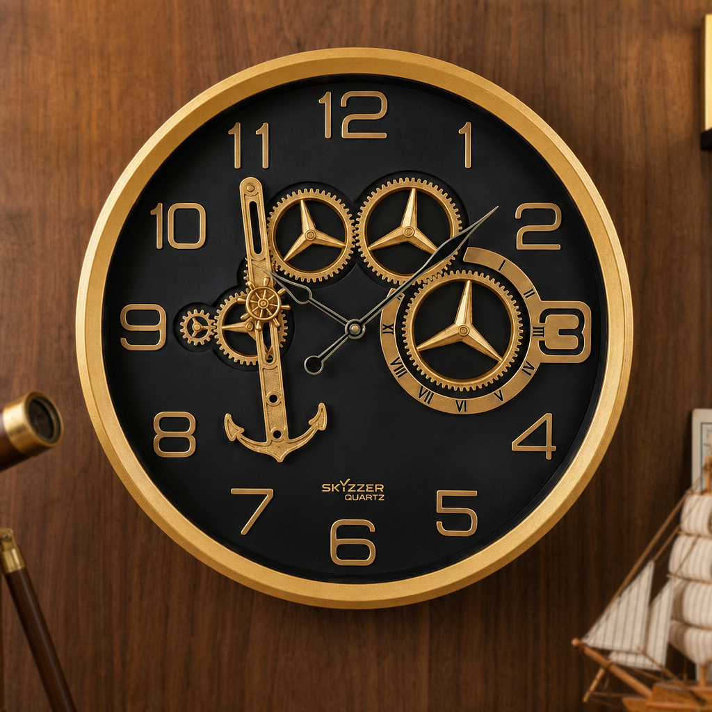SkyZZer 017-EmeraldGreen Steampunk Nautical Wall Clock - Decor 4