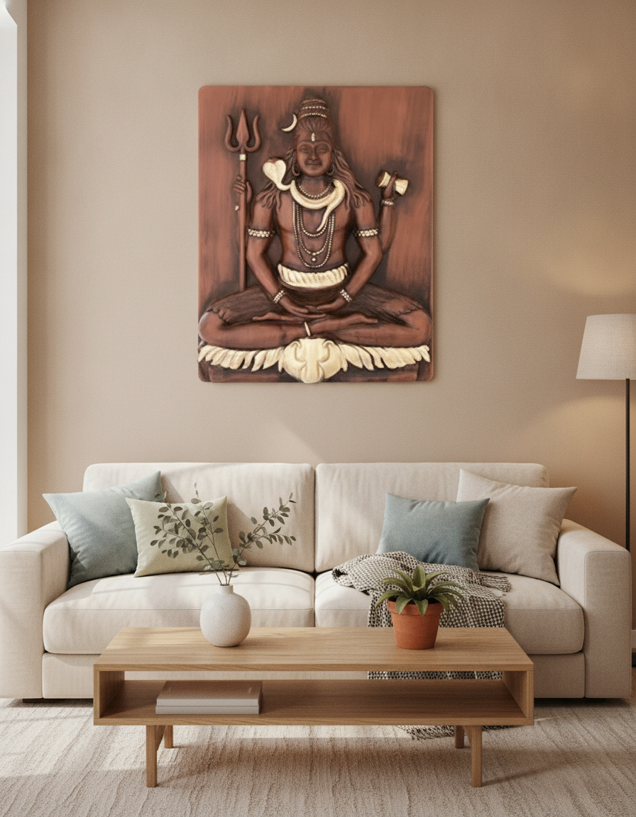 Capital Lord Shiva Grey and Silver Wall Art - Decor 13