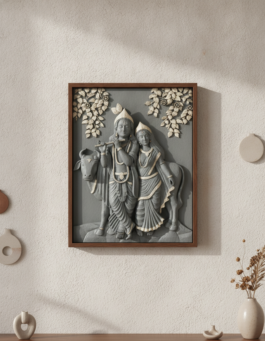 Capital Radha Krishna MediumGray Wall Art