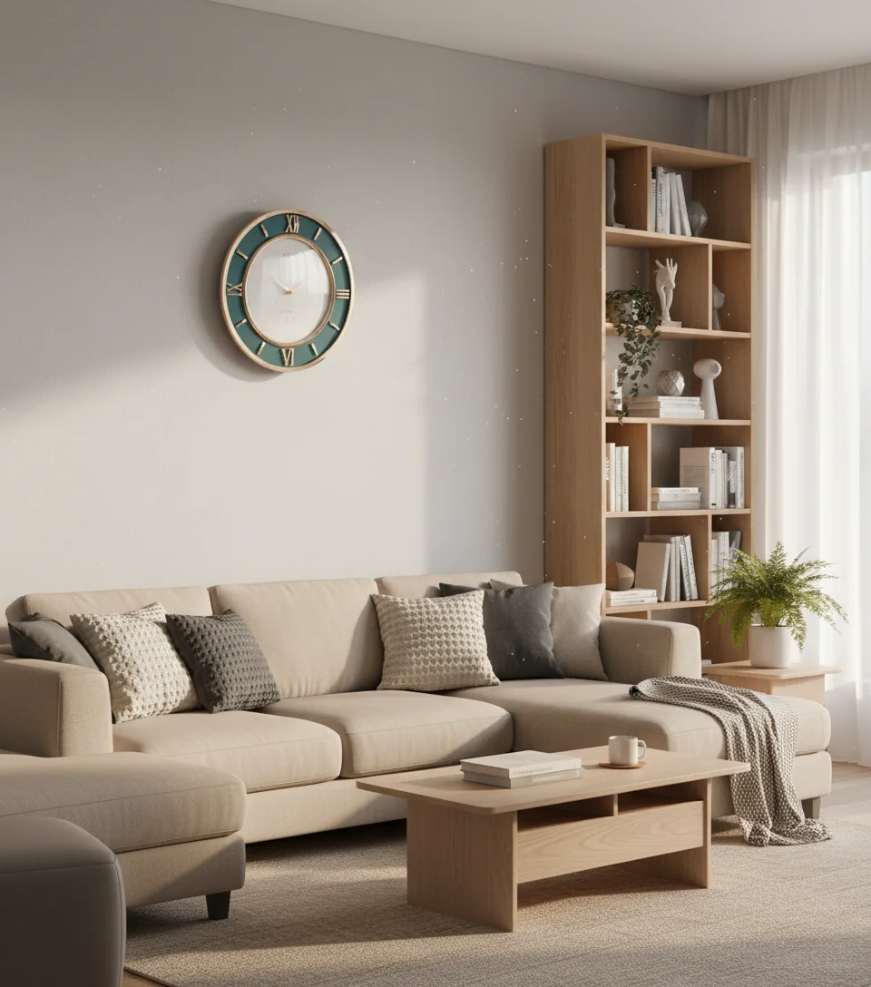 The clock Factory SP 751 F -ROSE-GOLD - The clock Factory - Wall Clock 16 inch - Wall Clock, Oval Design, Teal Decor - Image 3