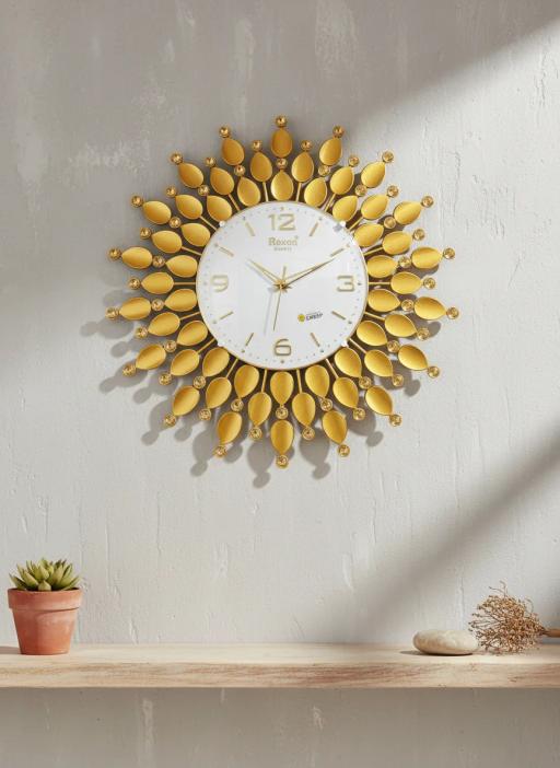 Roxon 1400 Gold Sunburst Wall Clock - Roxon 1400 - Premium Wall Clock 18 inch