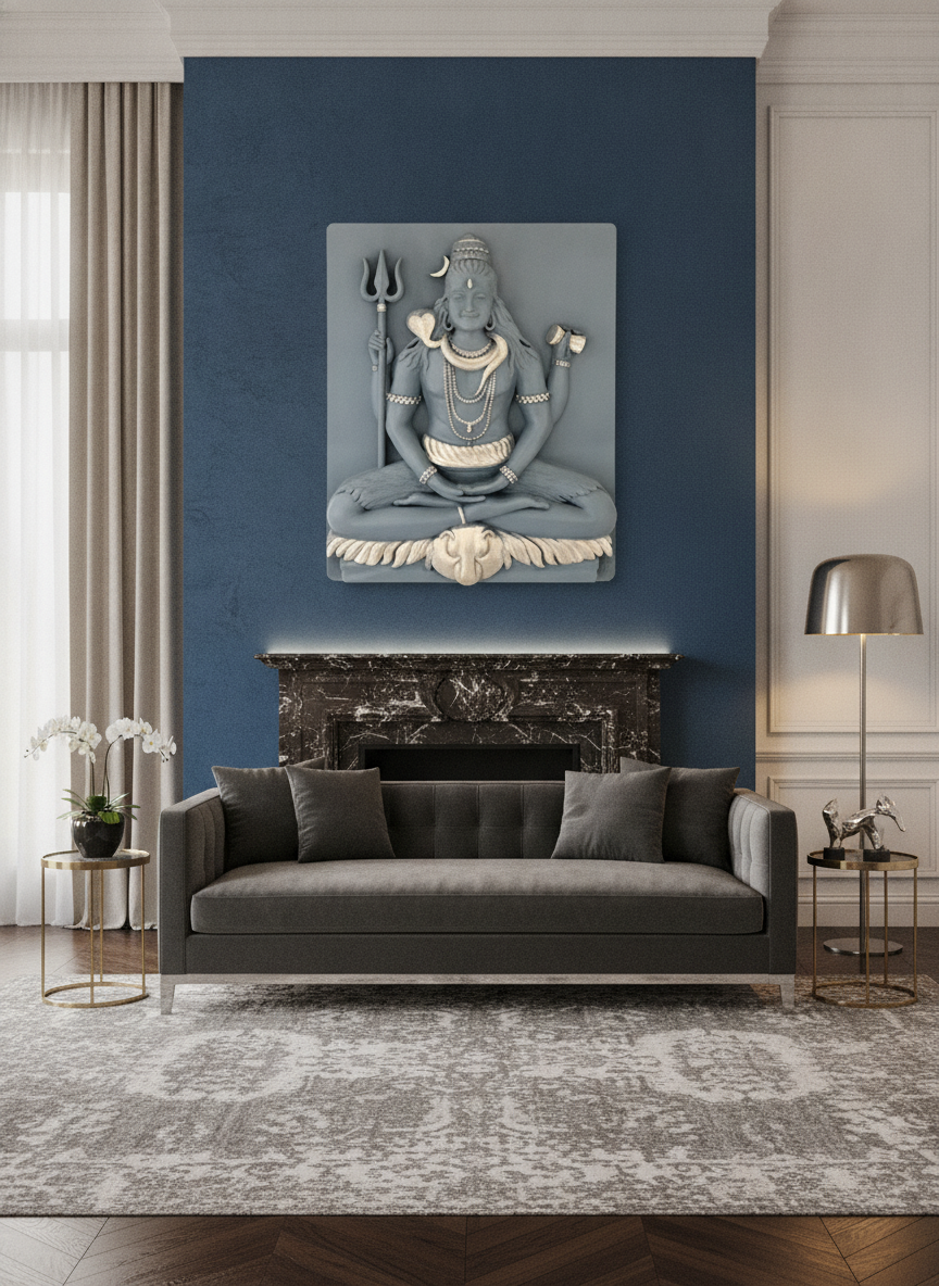 Capital Lord Shiva Grey and Silver Wall Art lifestyle 3
