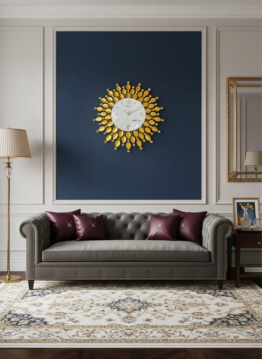 Roxon 1400 Gold Sunburst Wall Clock - Roxon - Wall Clock 18 inch - Wall Clock, Gold Clock, Sunburst Clock - Image 3