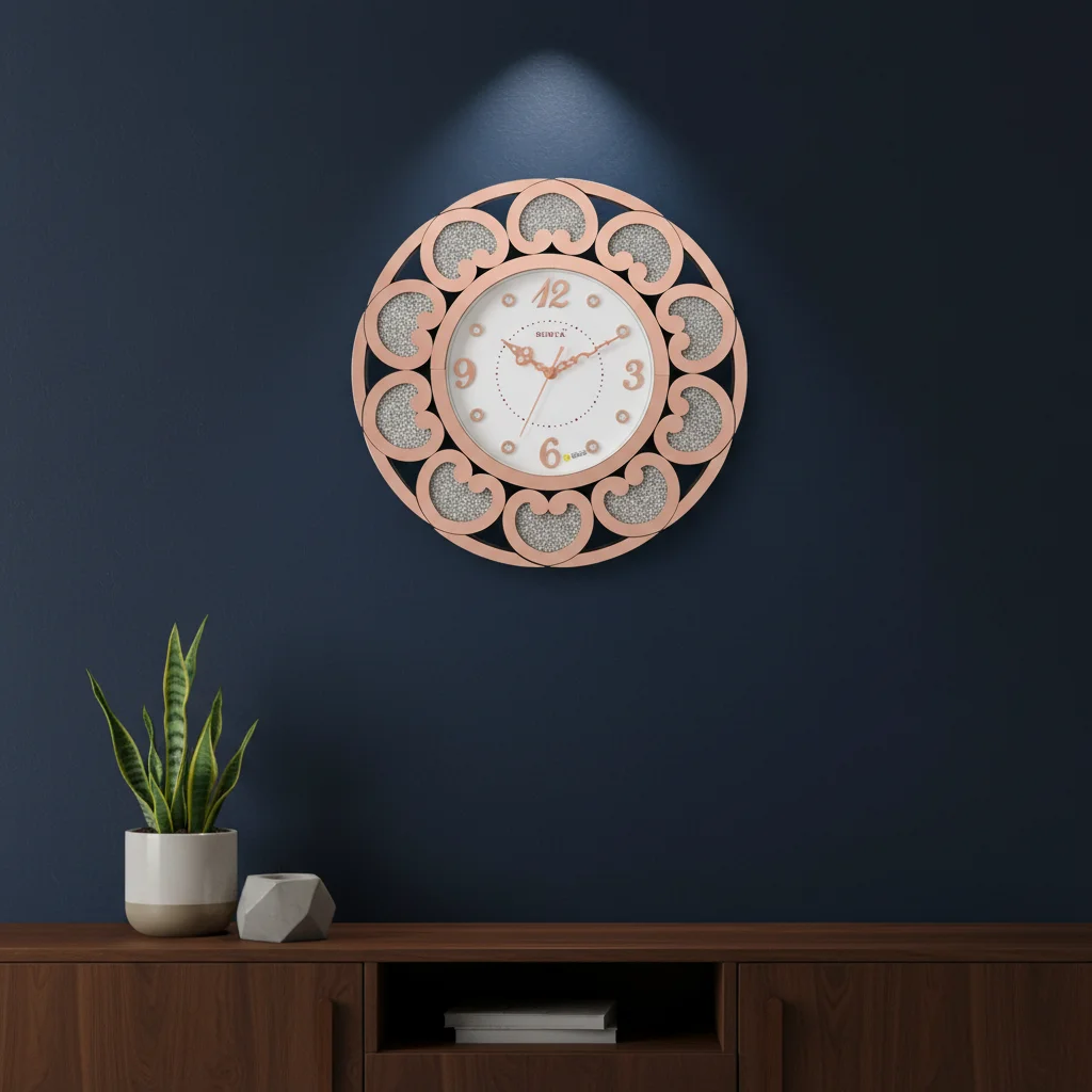 Rose Gold Sparkle Wall Clock - Surya S239