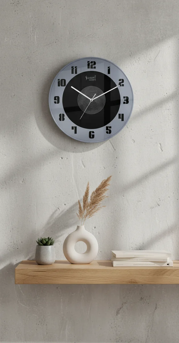 Sizzero 1408 Modern Wall Clock - Brown