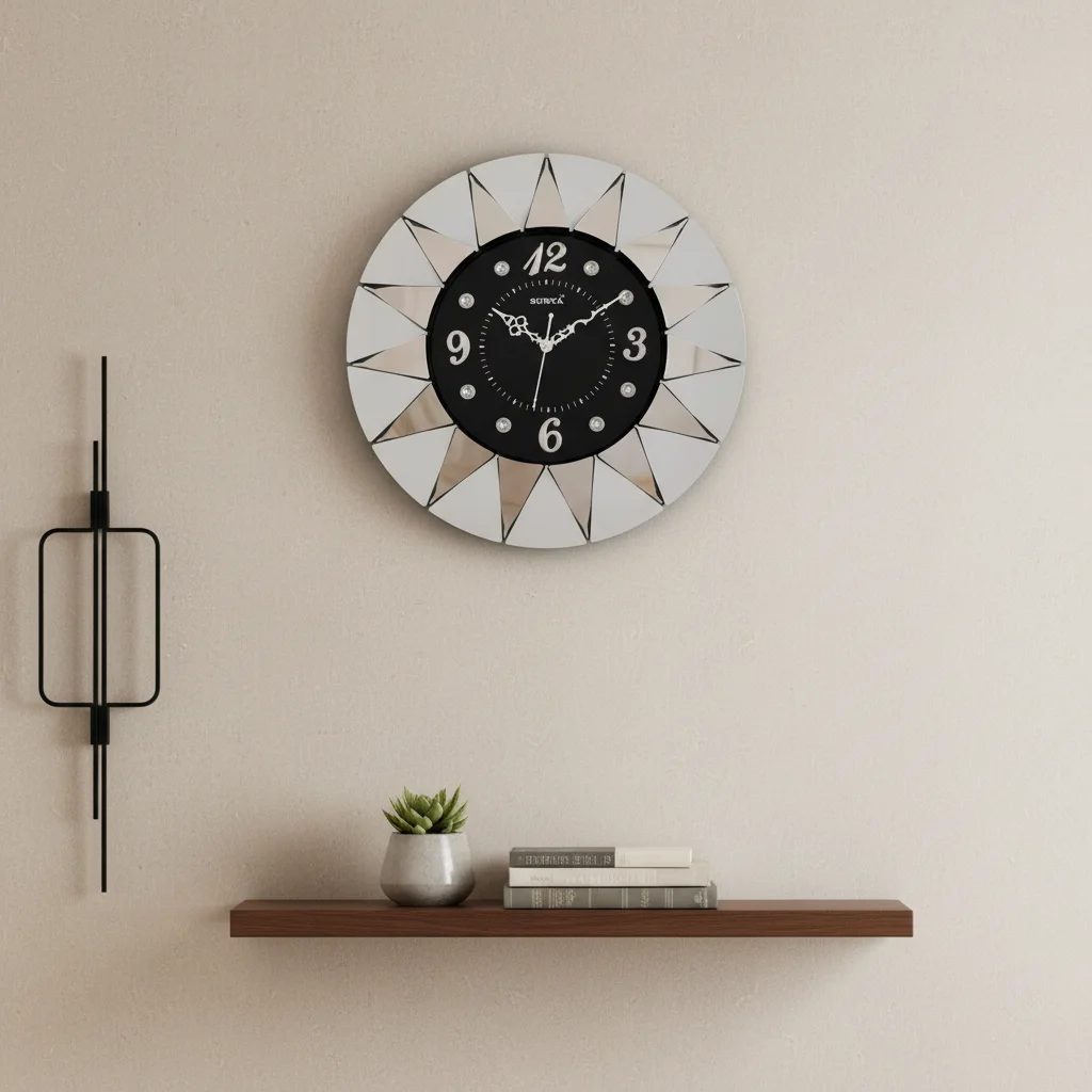 Rose Gold Sunburst Wall Clock - Surya S249