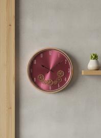 Gold Gear Wall Clock - Green Dial - The clock Factory - Wall Clock 15 inch - Wall Clock, Gold Frame, Green Dial - Image 7