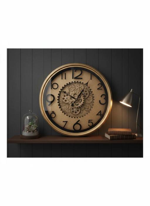 Glam Gold Gear Wall Clock - The clock Factory 512-20 - MN