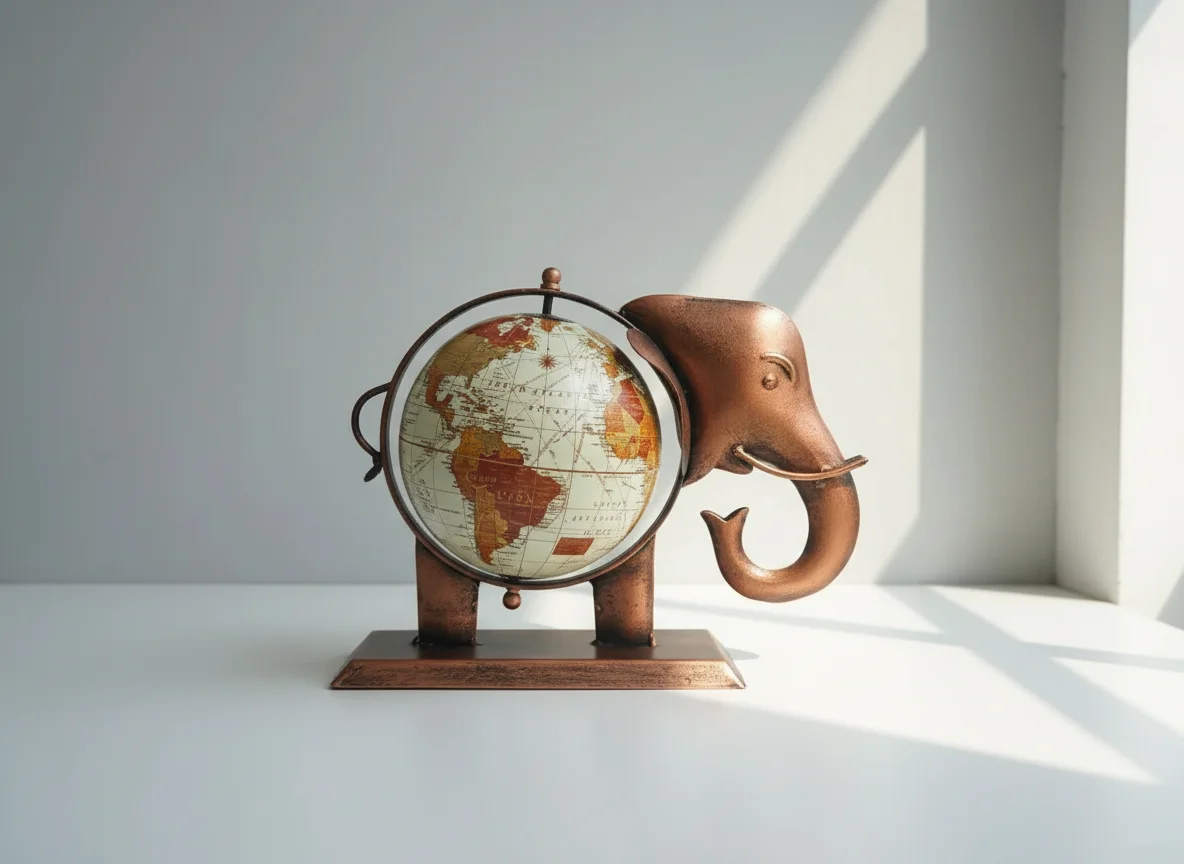 The clock Factory elephantglobe copper - The clock Factory elephantglobe - Premium Table Decor 