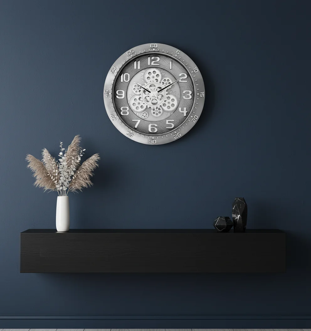 Capital 333 Industrial Gear Design Analog Wall Clock, Silver - capital - Wall Clock  - ["Industrial", "Steampunk", "Home Decor" - Image 7