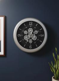 Sapna 3451 Gear Wall Clock - Silver & Black - Sapna - Wall Clock 20 inch - Wall Clock,  Gear Clock,  Metal Clock - Image 9