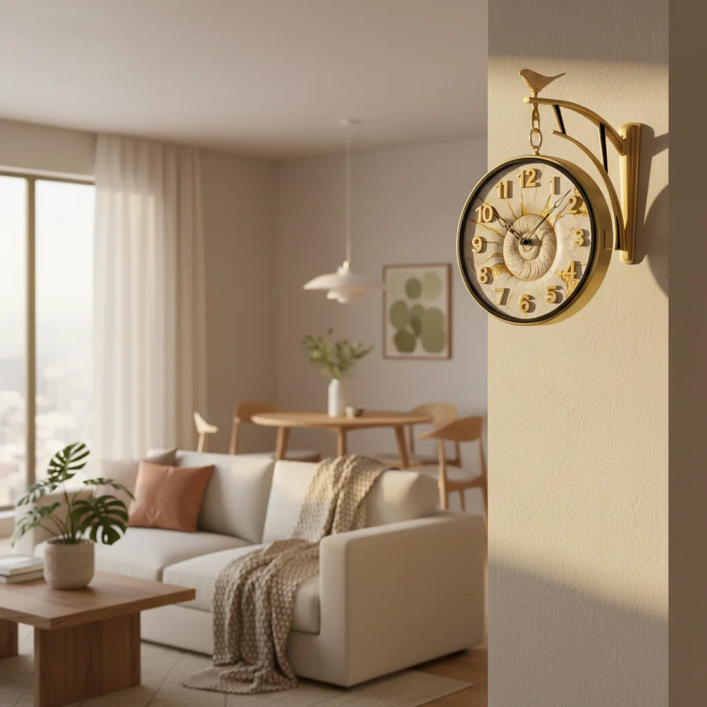 The clock Factory Gold Double Sided 12-Inch Wall Clock with Bird & Nautilus Dial - The clock Factory - Double Sided Clocks - ["Vintage Style", "Ornate Decor", "Double Sided" - Image 4