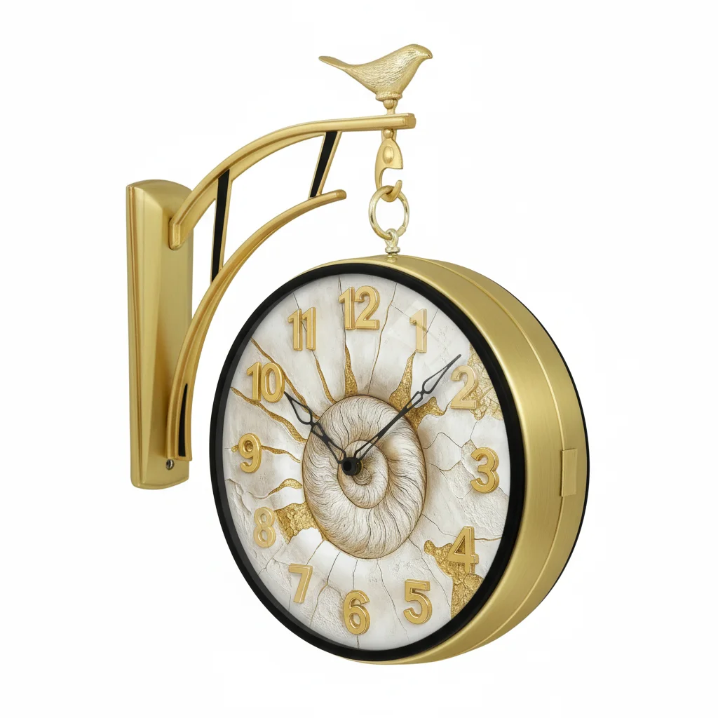 The clock Factory Gold Double Sided 12-Inch Wall Clock with Bird & Nautilus Dial - The clock Factory - Double Sided Clocks - ["Vintage Style", "Ornate Decor", "Double Sided" - Image 5