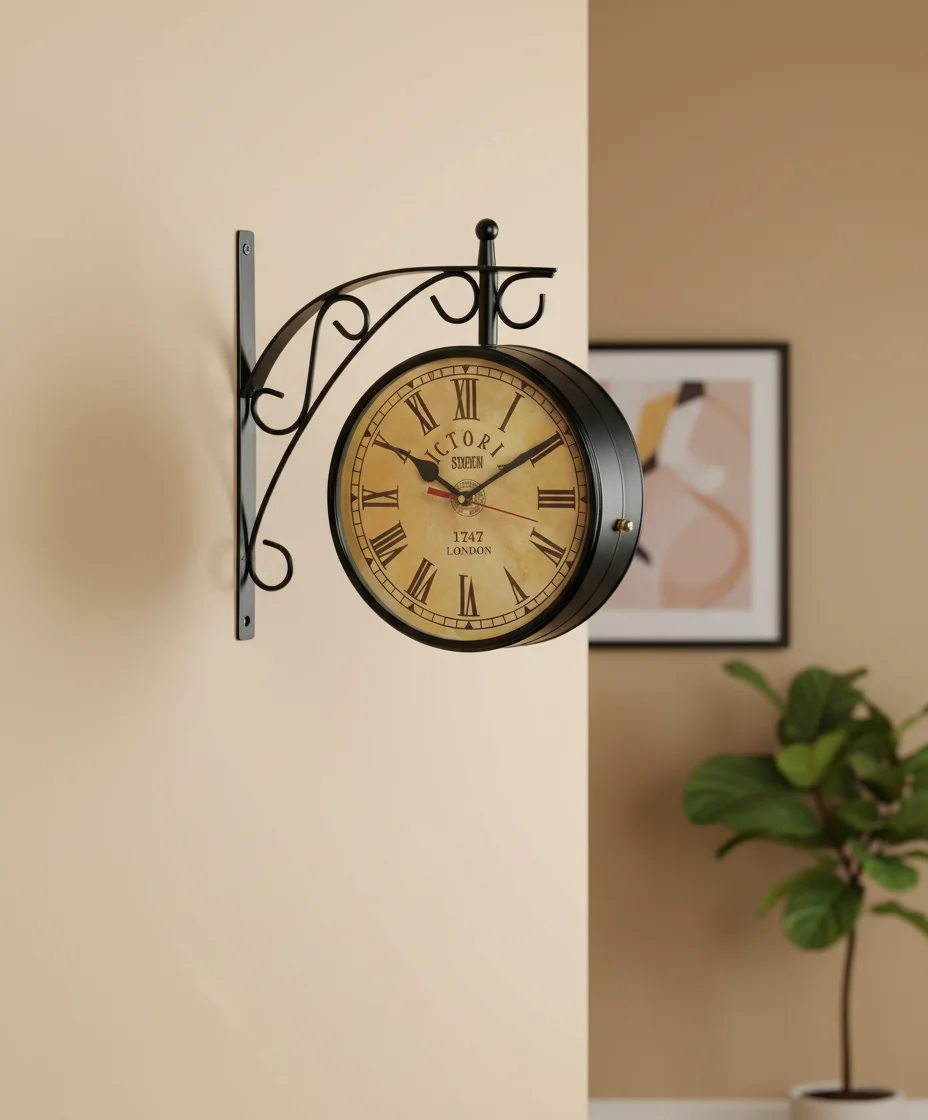 The Clock Factory VictoriaStationClock Double-Sided Vintage Wrought Iron Wall Clock - The clock Factory - Double Sided Clocks - ["Vintage", "Home Decor", "Double-Sided" - Image 4