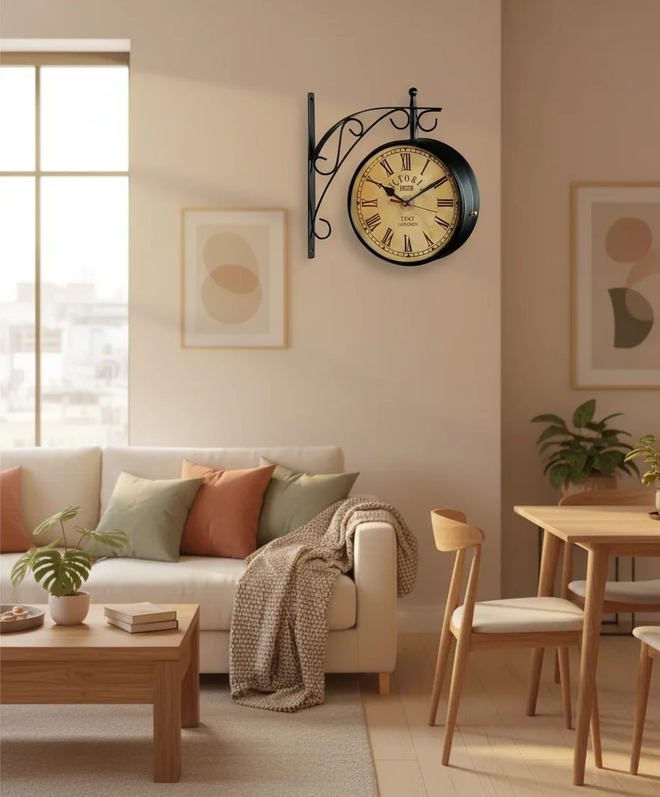 The Clock Factory VictoriaStationClock Double-Sided Vintage Wrought Iron Wall Clock - The clock Factory - Double Sided Clocks - ["Vintage", "Home Decor", "Double-Sided" - Image 5