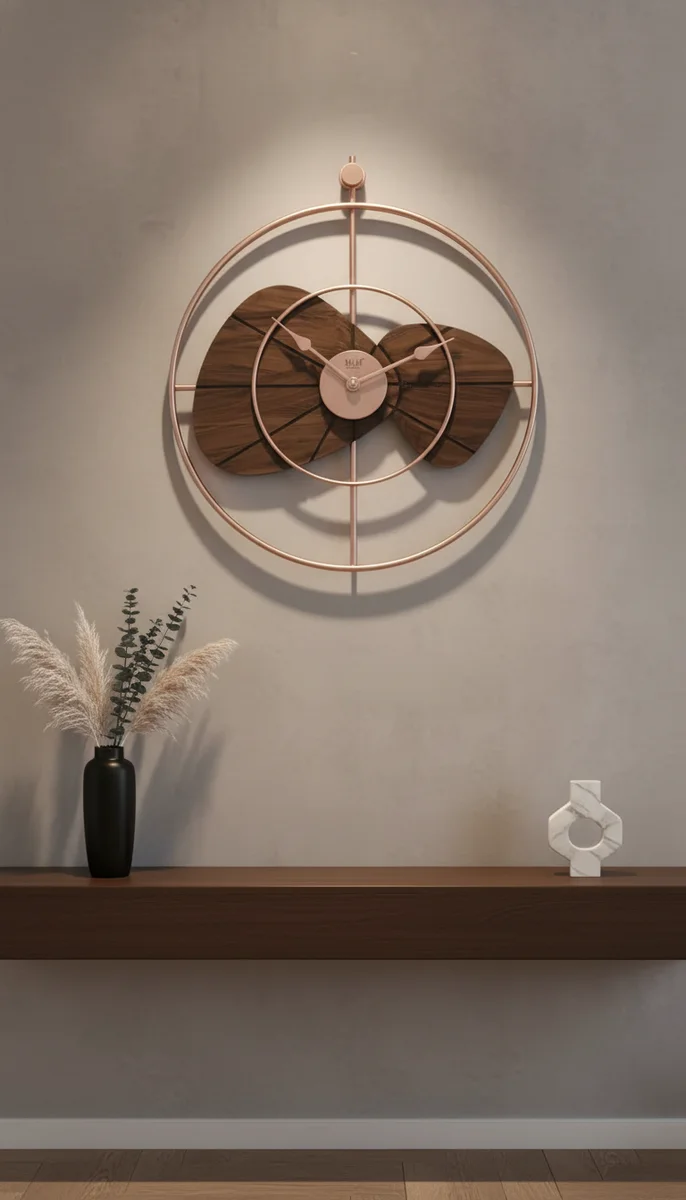Solar SQ-60 Modern Abstract Rose Gold Metal Wall Clock - Solar - Wall Clock - ["Modern Style", "Abstract Design", "Rose Gold Finish" - Image 5