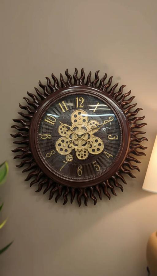 Sapna 3361 Sunburst Gear Wall Clock - Sapna 3361 - Premium Wall Clock 22 inch