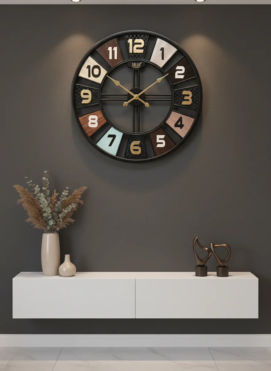 Solar SQ34 Modern Wall Clock - Solar - Wall Clock 24 inch - Wall Clock, Modern Clock, Large Wall Clock - Image 8