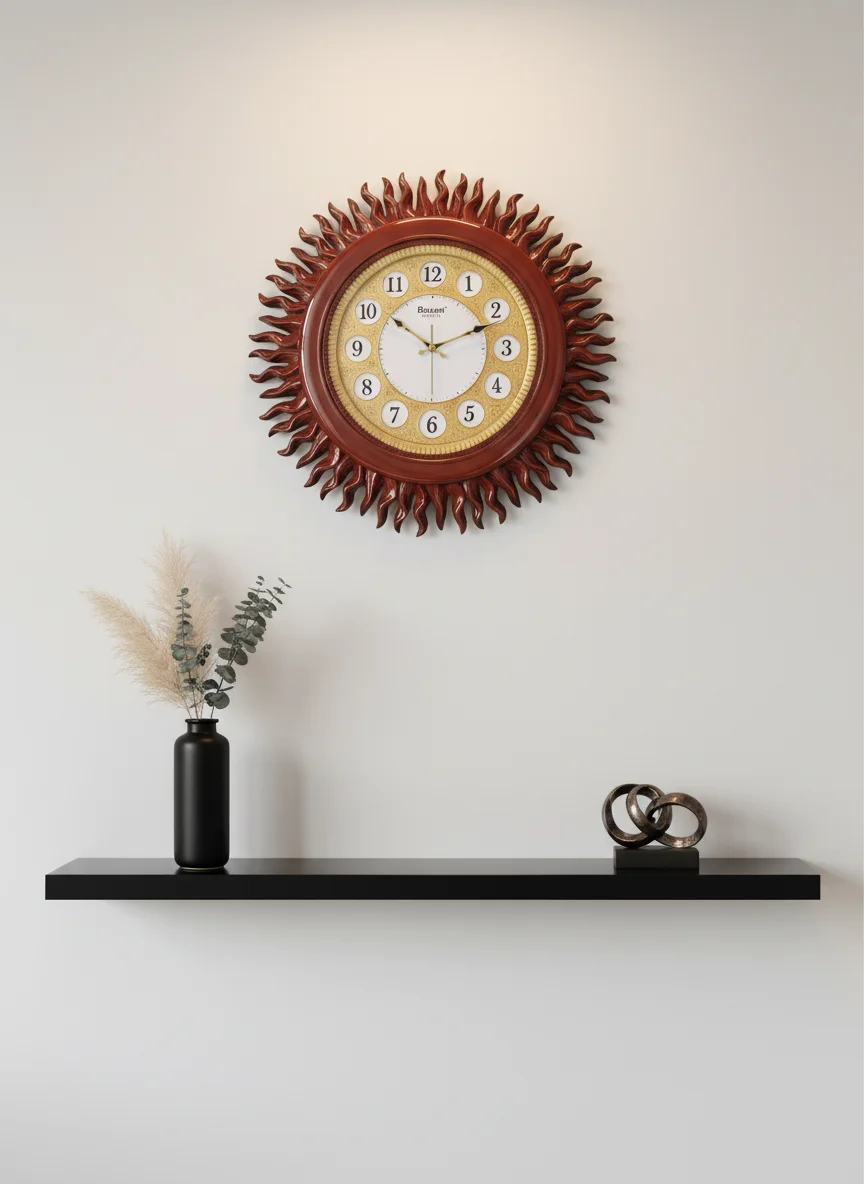 Roxon Sunburst Wall Clock - Elegant Home Decor - Roxon - Wall Clock 22 inch - Wall Clock,  Sunburst Clock,  Wooden Clock - Image 8