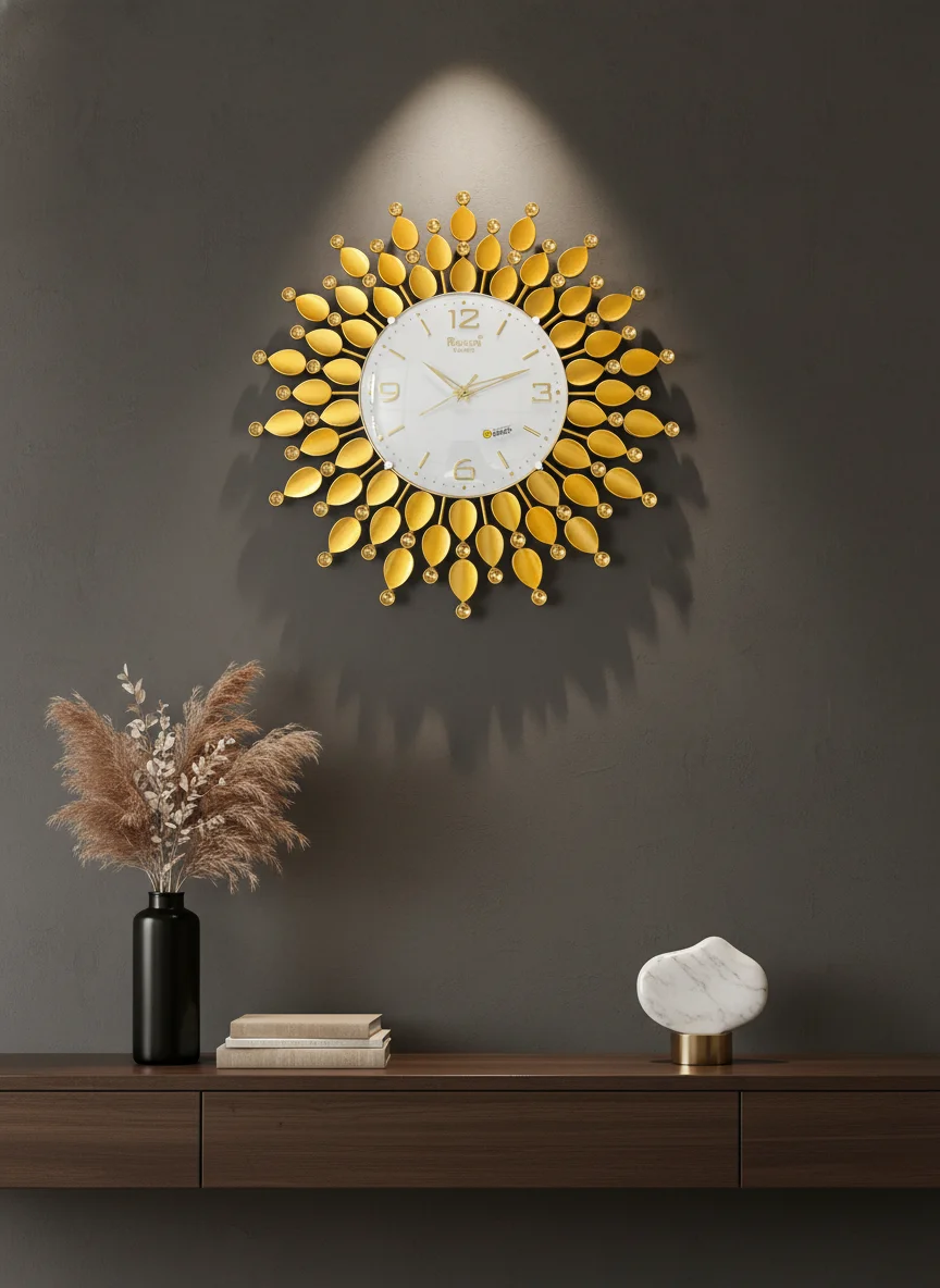 Roxon 1400 Gold Sunburst Wall Clock - Roxon - Wall Clock 18 inch - Wall Clock, Gold Clock, Sunburst Clock - Image 9