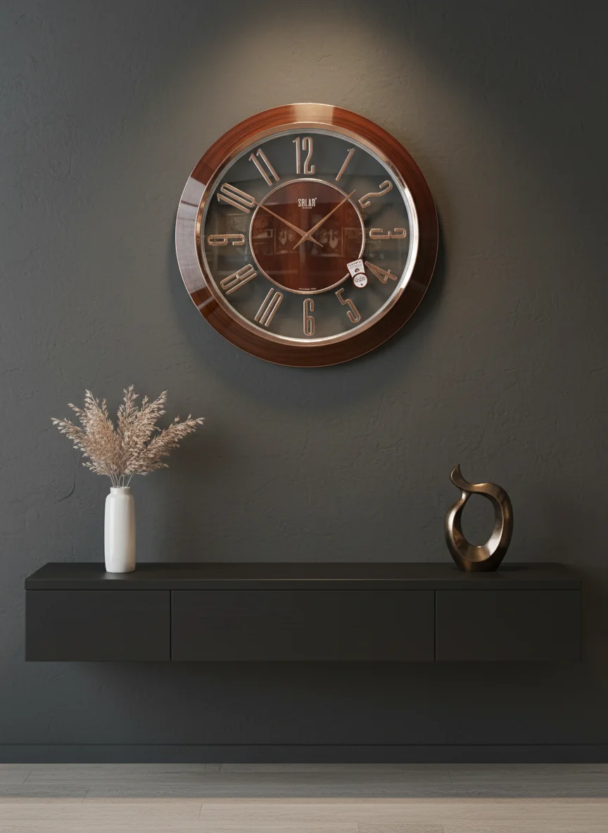 Solar SQ63 Rose Gold Wall Clock - Solar - Wall Clock 16 inch - Wall Clock,  Rose Gold,  Modern Clock - Image 8