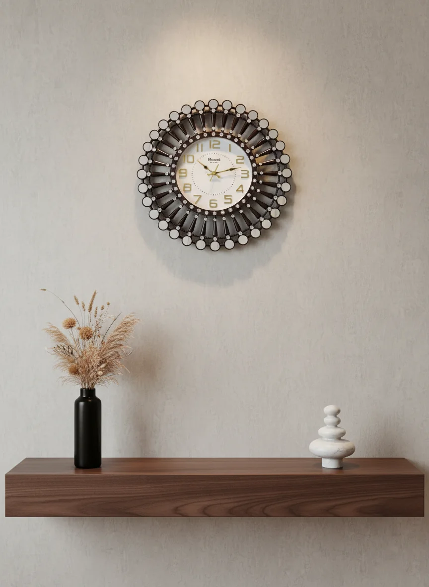 Roxon 999 Gold Mirror Wall Clock - Roxon - Wall Clock 20 inch - Wall Clock, Gold Clock, Mirror Clock - Image 8