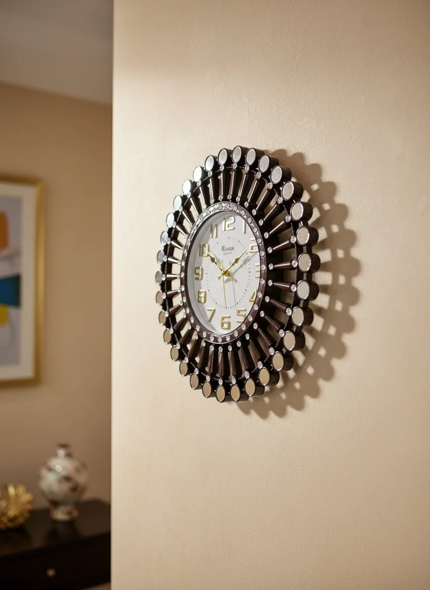 Roxon 999 Gold Mirror Wall Clock - Roxon - Wall Clock 20 inch - Wall Clock, Gold Clock, Mirror Clock - Image 9