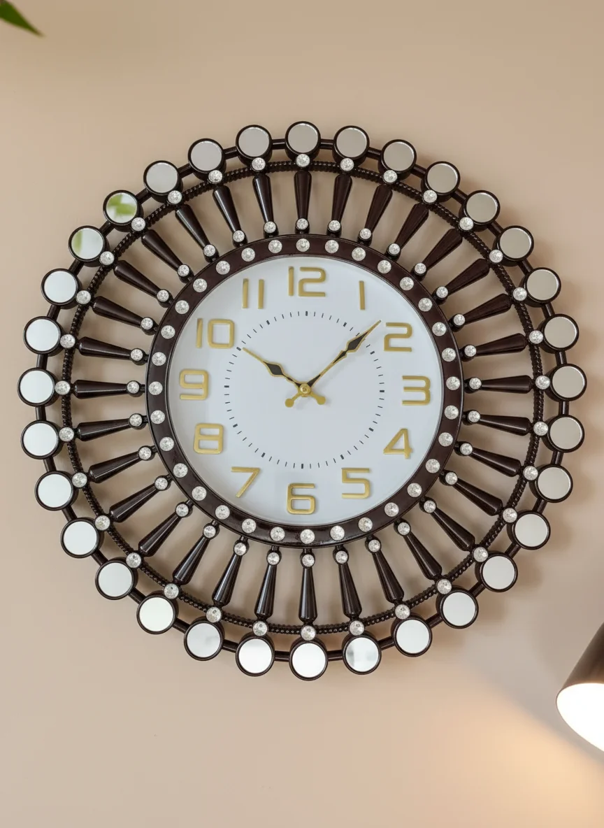 Roxon 999 Gold Mirror Wall Clock