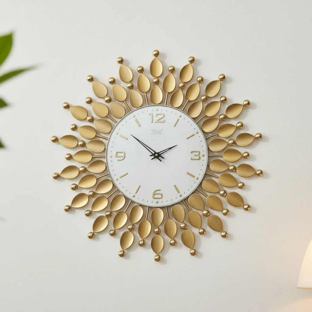 Theo 5152 Gold Leaf Wall Clock