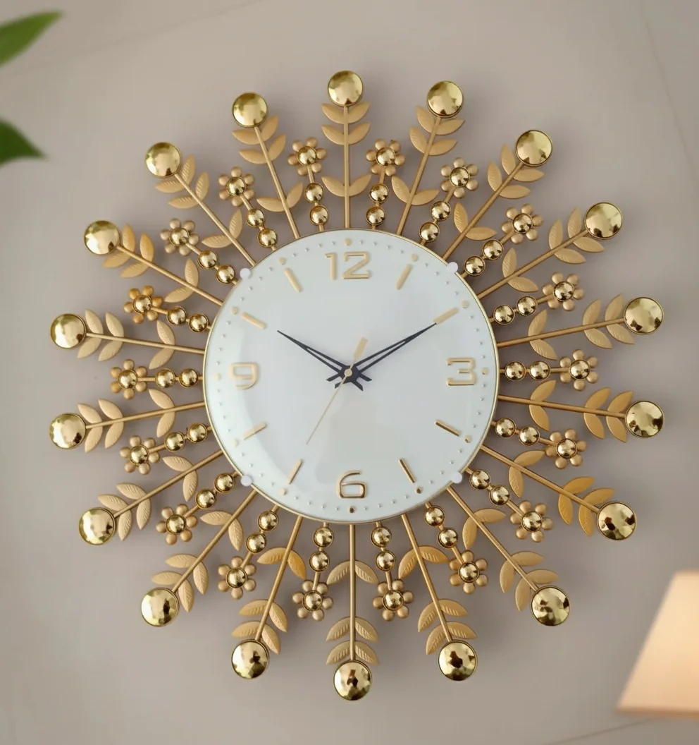 Theo 5151 Gold Metal Wall Clock