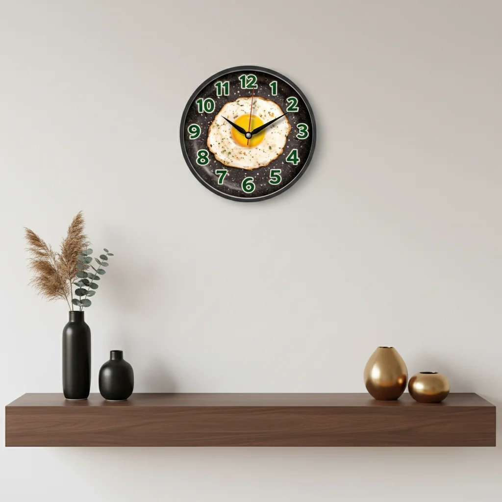 The clock Factory tcfkitchen Fried Egg Kitchen Wall Clock - The clock Factory - Wall Clock - ["Novelty", "Kitchen Decor", "Analog" - Image 6